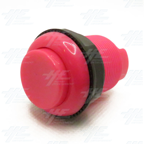 33mm Arcade Push Button with Inbuilt Microswitch - Pink - Concave - Push Button with Inbuilt Microswitch - Pink - Concave