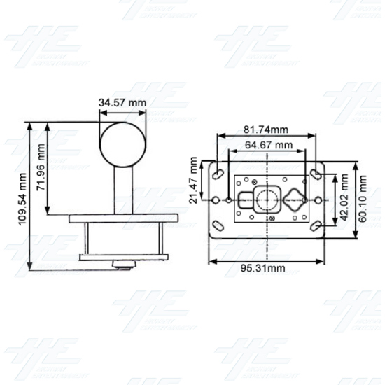 Universal Microswitch Joystick - Green (Long Shaft) - Diagram