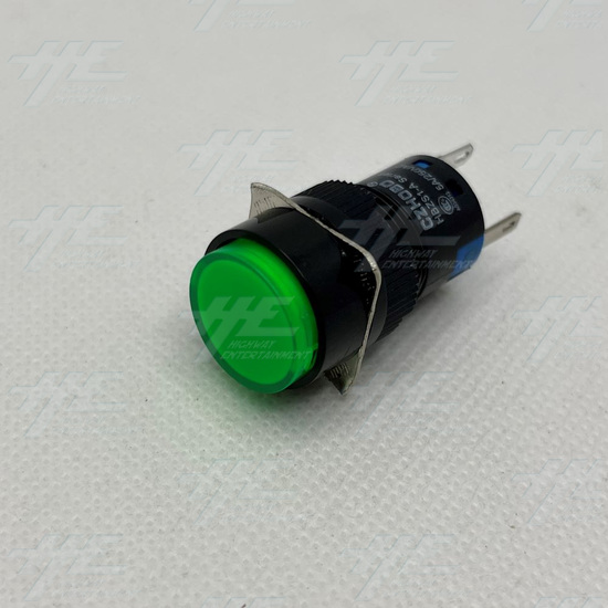 Illuminated Green Test Button For Arcade Machine - test tempest green button front.jpg