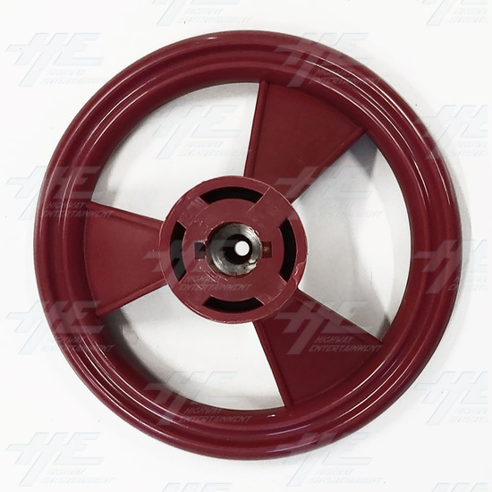 Red Plastic Steering 18cm Wheel - Back View