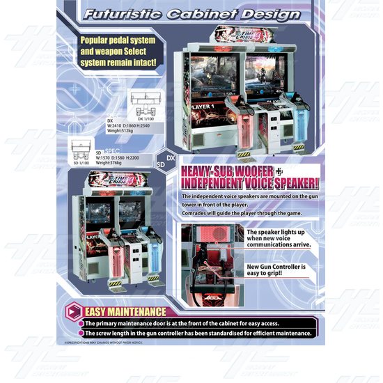 Time Crisis 4 DX Arcade Machine - Brochure Back