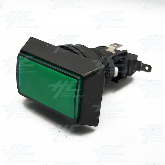 Rectangular High Profile Illuminated Push-Button - Green - No Bulb Included - Rectangular High Profile Illuminated Push-Button