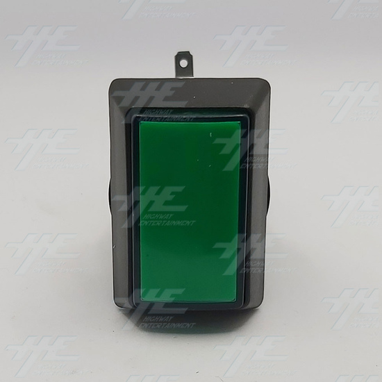 Rectangular High Profile Illuminated Push-Button - Green - No Bulb Included - Rectangular High Profile Illuminated Push-Button