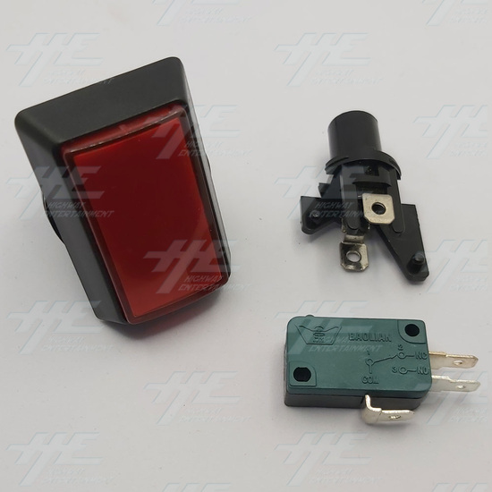 Rectangular High Profile Illuminated Push-Button - Red - No Bulb Included - Pushbutton and Switch/Housing