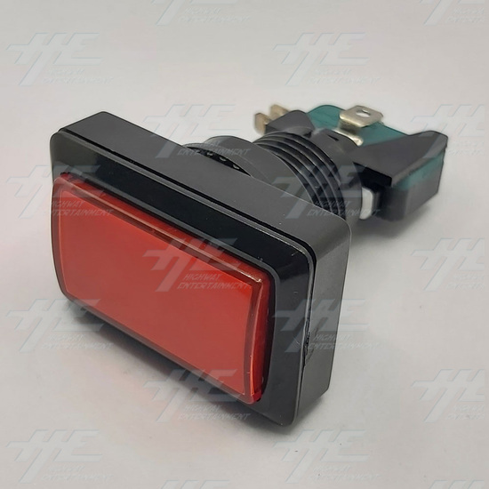 Rectangular Low Profile Illuminated Push-Button - Red - No Bulb Included  - Rectangular Low Profile Illuminated Push-Button - Red