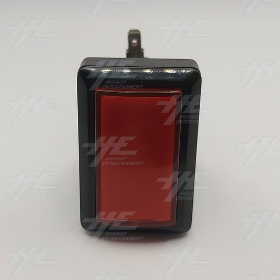 Rectangular Low Profile Illuminated Push-Button - Red - No Bulb Included  - Rectangular Low Profile Illuminated Push-Button - Red