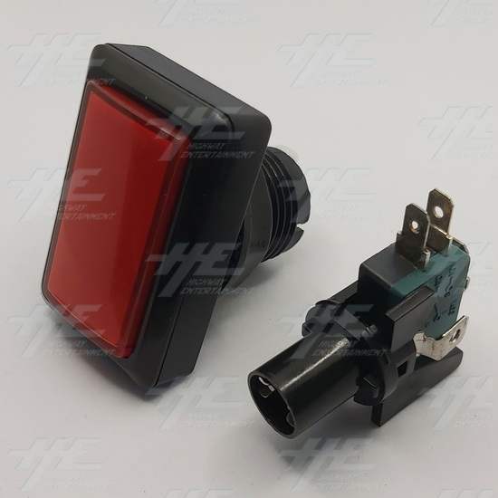 Rectangular Low Profile Illuminated Push-Button - Red - No Bulb Included  - Pushbutton and Switch/Housing Assembled