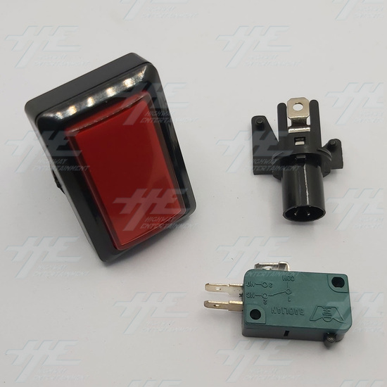 Rectangular Low Profile Illuminated Push-Button - Red - No Bulb Included  - Pushbutton and Switch/Housing