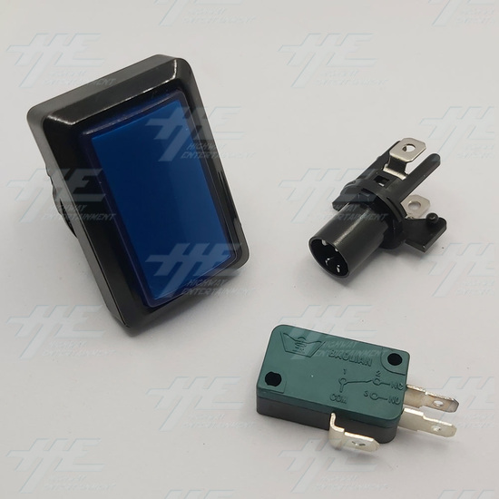 Rectangular Low Profile Illuminated Push-Button - Blue - No Bulb Included - Pushbutton and Switch/Housing