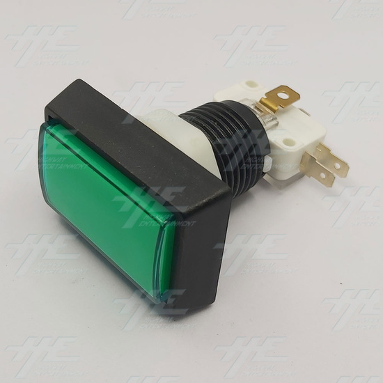 Rectangular High Profile Illuminated Push-Button - Green - Bulb Included - Rectangular High Profile Illuminated Push-Button - Green