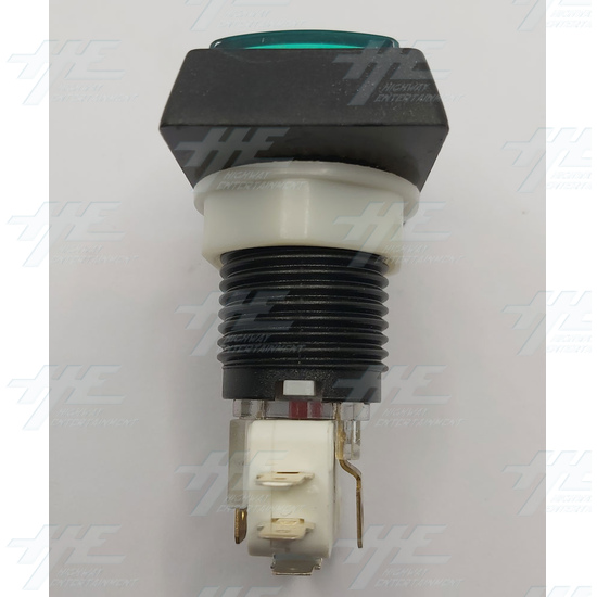 Rectangular High Profile Illuminated Push-Button - Green - Bulb Included - Rectangular High Profile Illuminated Push-Button - Green