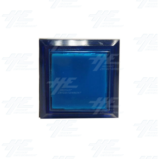 Square 33mm Illuminated Push Button Set - Blue (Style 2) - Square 33mm Illuminated Push Button - Blue Front View