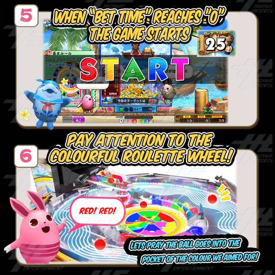 ColorCoLotta: Mezase! Yumeno Takarajima Arcade Machine - How to play - Step 5 and Step 6