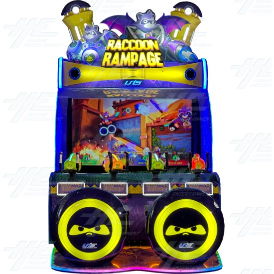 Raccoon Rampage - Water Blasting Arcade Machine - Raccoon Rampage - Water Blasting Machine - Front View