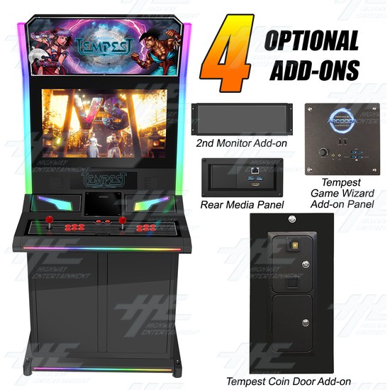 Tempest Upright Arcade Machine - (Blue Buttons) - Tempest Arcade machine add on panels