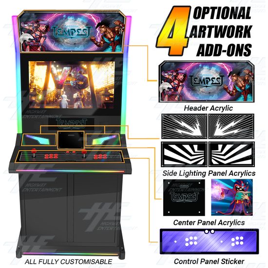 Tempest Upright Arcade Machine - (Blue Buttons) - Tempest Arcade Machine artwork options