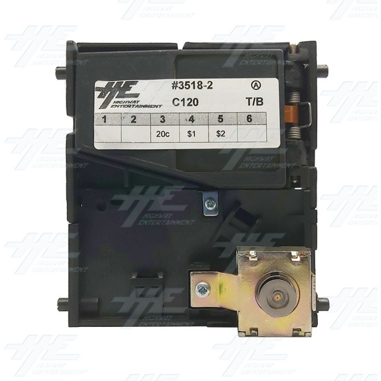 Coin Controls C120 Electronic Coin Mech - Top Load / Bottom Reject - Arcade Programmed - ID3518-0002 - C120 Arcade Programmed - Front-View