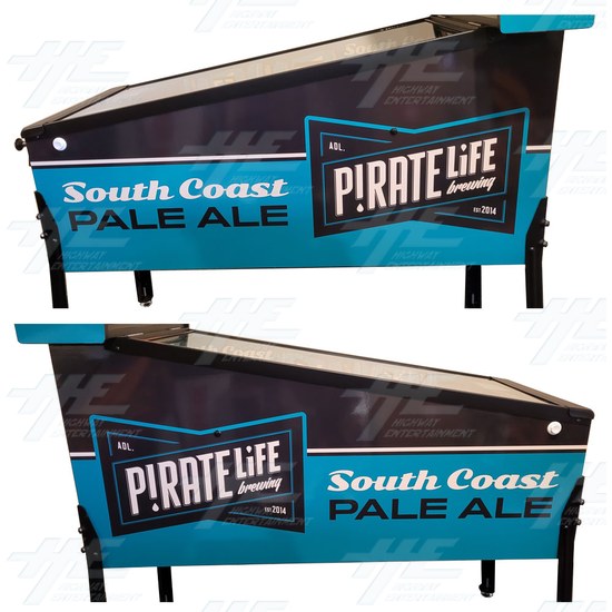 Build Your Own Custom Pinball Machine - Pirate Life - South Coast PALE ALE Pinball Side Views