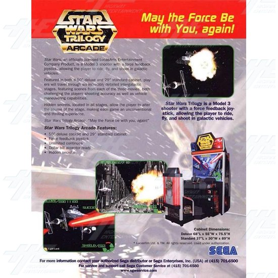 Star Wars Trilogy DX Arcade Machine - Brochure