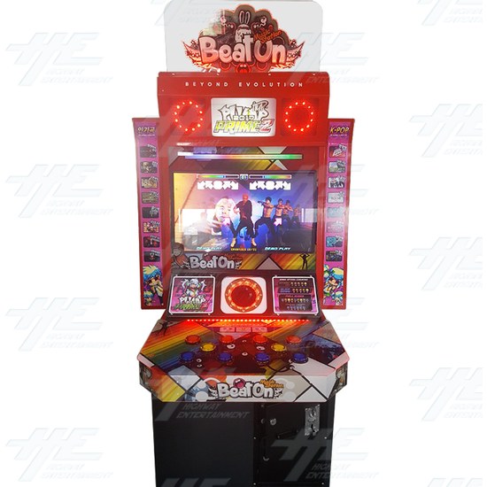 Beat On With Pump It Up Infinity 2017 Dance Game Machine - front view with red light