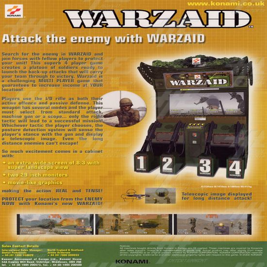 Warzaid 4 Player Arcade Machine  - Warzaid Brochure