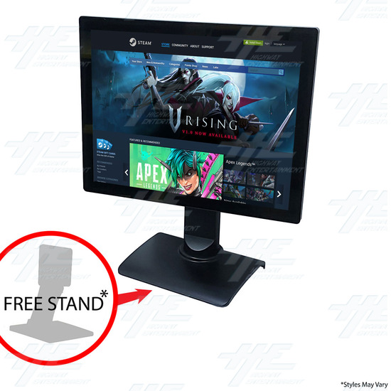 20.1 inch Professional 4:3 Slimline Arcade LCD Monitor 15khz 24khz 31khz up to 1600x1200 (CCFL Backlight) - Free Stand Included