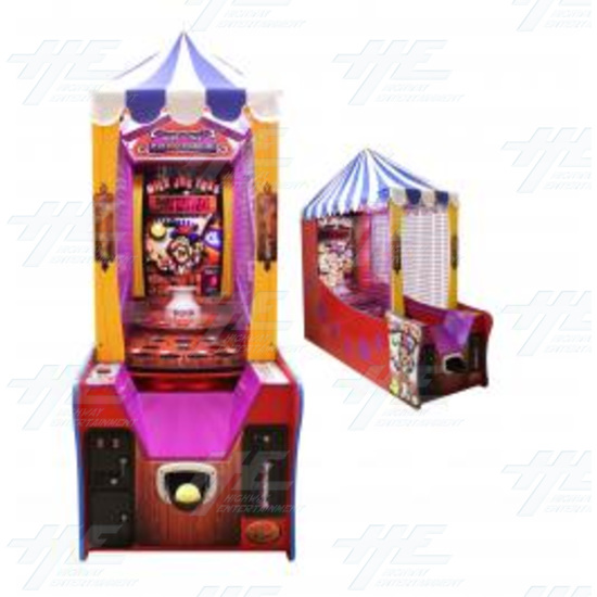 Milk Jug Toss Ticket Redemption Machine (NSW) - Milk Jug Toss Cabinet Front and Side