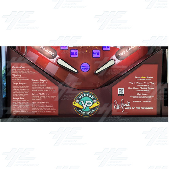 Peter Brock King of the Mountain Pinball Machine - Peter Brock King of the Mountain - Playfield Card
