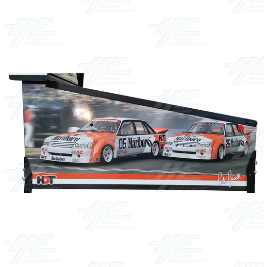Peter Brock King of the Mountain Pinball Machine - Peter Brock 84 Holden VK Commodore Edition- Left Side Art