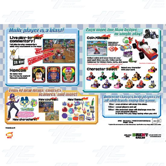 Mario Kart Arcade GP 2 Driving Machine - 4 Player Set - Brochure Back