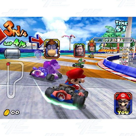 Mario Kart Arcade GP 2 Driving Machine - 4 Player Set - Screenshot