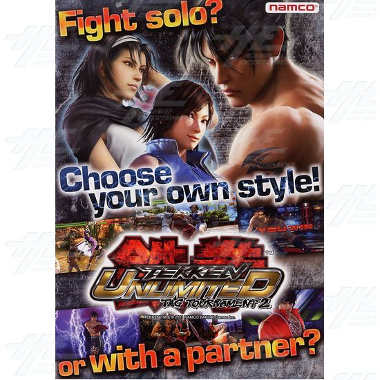 Tekken Tag Tournament 2 Unlimited Arcade Machine (twin cabinet set) - Brochure Front