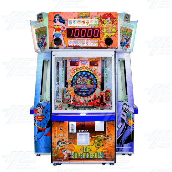 DC Superheroes 4 Player Ticket Pusher Machine  - Wonder Woman design