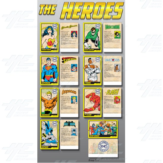 DC Superheroes 4 Player Ticket Pusher Machine  - The Hero collectible cards