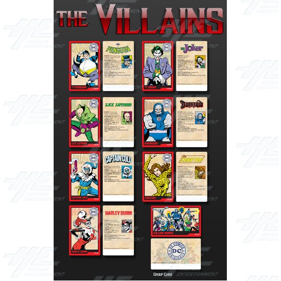 DC Superheroes 4 Player Ticket Pusher Machine  - The Villain collectible cards