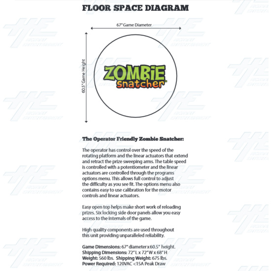Zombie Snatcher Arcade Machine - Zombie Snatcher Arcade Machine Brochure