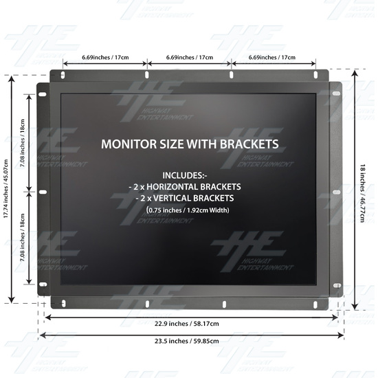 26 inch 4x3 LCD Monitor for Arcade Machine 2880x2160 (with Bonuses) - 26 inch 4x3 LCD Monitor for Arcade Machine 2880x2160 Monitor Dimensions